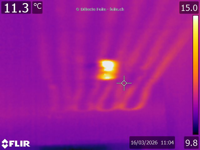 Observation thermique d’un circuit, avec son échelle de température